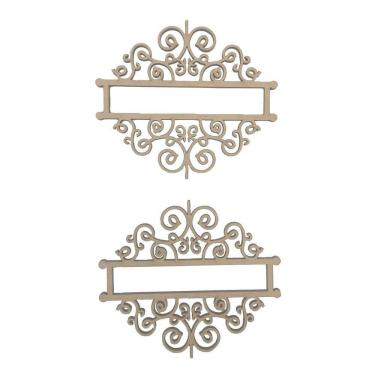Imagem de Aplique Laser Mdf - Arabesco - 2 Un - 12 Cm