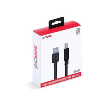 Imagem de Cabo Para Impressora Usb A 2.0 Macho Para Usb B 3M - Pcyes