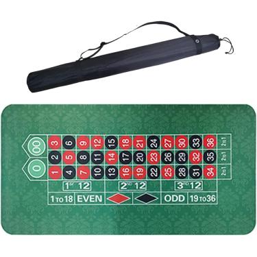 Imagem de Tapete de cassino de roleta profissional de mesa para Texas Holdem/Blackjack | Tapete de mesa para jogos de cassino conveniente e que economiza espaço, verde, 180 x 90 cm