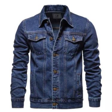 Imagem de Jaqueta Jeans Azul Masculina Clássica Elegante - Preston