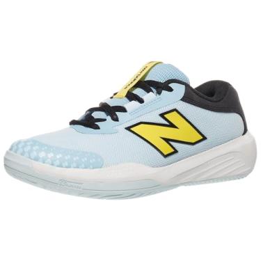 Imagem de New Balance Tênis infantil unissex 996 V6, Azul pedreira/preto/vaga-lume, 1 Little Kid