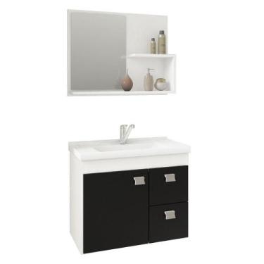 Imagem de Conjunto Gabinete de Banheiro 100% MDF Isa Com Espelheira E Pia Mgm Mó