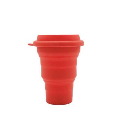 Imagem de Copo Reutilizável de Silicone Retrátil 480 Ml -  Vermelho - SILICUP