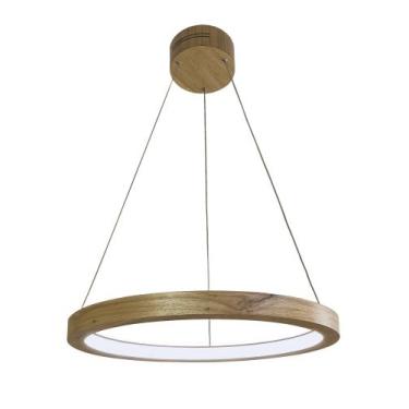 Imagem de Pendente de Madeira Sirius LED 3000K Acrílico 50 cm Freijó - Madeluz