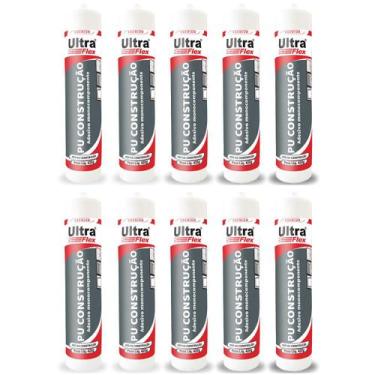 Imagem de Kit 10 Selante Vedante Poliuretano PU Ultraflex Bege Bisnaga 400g ITW