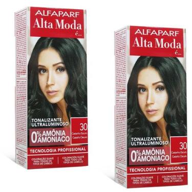 Imagem de Alta Moda Alfaparf kit c/2 Tonalizante 30 Castanho Escuro 120g