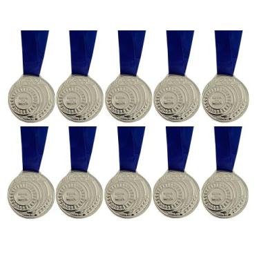 Imagem de Kit 10 Medalhas Honra ao Mérito Ouro Prata Bronze 4,3cm Aço - CRESPAR,