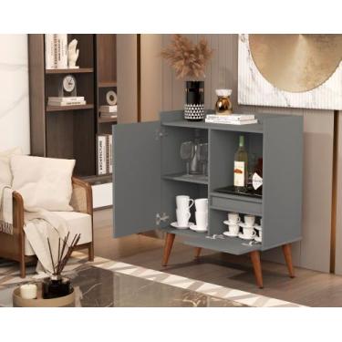 Imagem de Aparador Buffet Retro para Sala de estar ou cozinha com 2 portas e pés