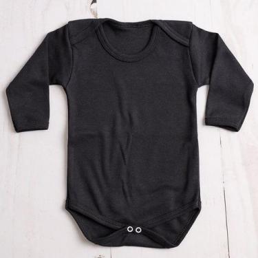 Imagem de Body bebê manga longa suedine 100% algodão - LETICIA CAT, Preto, M