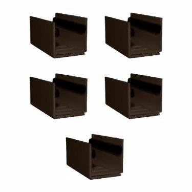 Imagem de 05 Guia U Externo Ajustável Para Porta De Correr Marrom - PERFIL COMPO