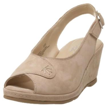 Imagem de Deer Stags Plataforma feminina Wendy Slingback Peep Toe, Cinzento-acastan, 10 Wide