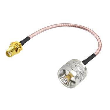 Imagem de DHT Electronics RF coaxial coaxial cabo de montagem SMA fêmea para UHF PL-259 macho 15 cm