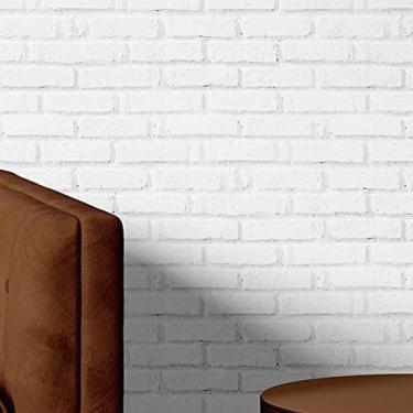 Imagem de Papel de Parede Lavável Adesivo Premium - Texturizado Estilo Tijolinho Branco 3m x 40cm - Decoração para Sala e Quarto