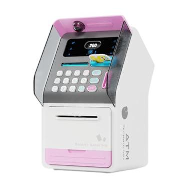 Imagem de Generic Cofrinho ATM Auto Scroll Máquina ATM Simulação Reconhecimento Facial Banco Crianças ATM Brinquedo de Poupança, Rosa