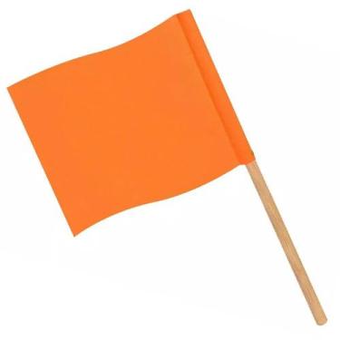 Imagem de Bandeirola para sinalização com cabo 30 x 35 cm 4 unidades - Plastcor
