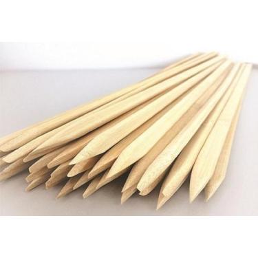 Imagem de Espeto de Bambu Grande 50cm 40 uni Carne Frango Linguiça - arco ires