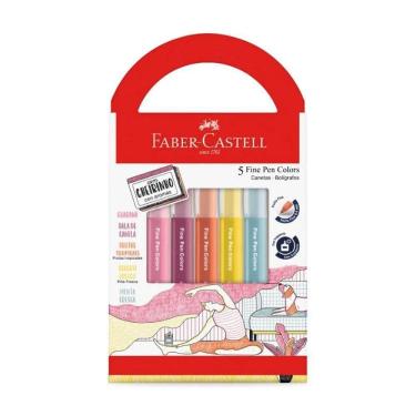 Imagem de Caneta Ponta Fina Revigora & Energiza 5 Cores Faber-Castell