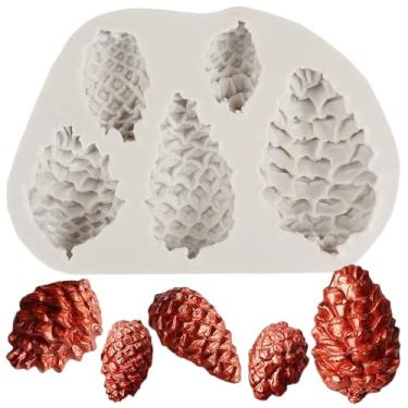 Imagem de QDMOLDS Molde para fondant de bolo de pinha, molde de silicone para doces de chocolate e pinha, para decoração de bolos, enfeite de cupcake, sobremesas, pasta de goma, argila de polímero