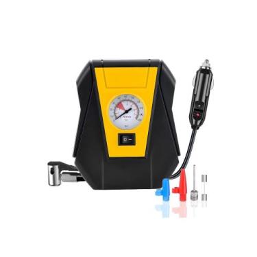 Imagem de Mini Compressor De Ar Portátil 12V Manômetro Para Encher Pneu De Carro