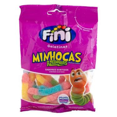 Imagem de Bala de Gelatina Cítrica Minhoca FINI 100g, 1 unidade, Morango, limão,