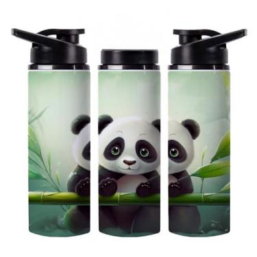 Imagem de Garrafinha de Água em Alumínio Pandinha c/Bico e Tampa 750ml - VilelaG