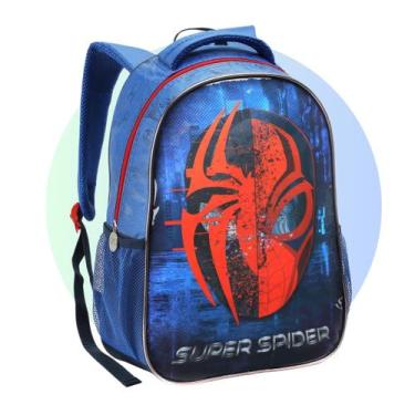 Imagem de Mochila de Costas Menino Homem Aranha Super Spider Escolar Passeio Gra