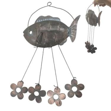 Imagem de Sino dos Ventos Peixe Flores Decoraçao Janela Varanda Quintal Jardim R