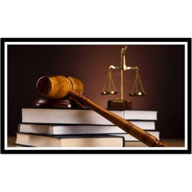 Imagem de Quadro Decorativo Direito Advogados Martelo Balança Lei Escritórios Qu