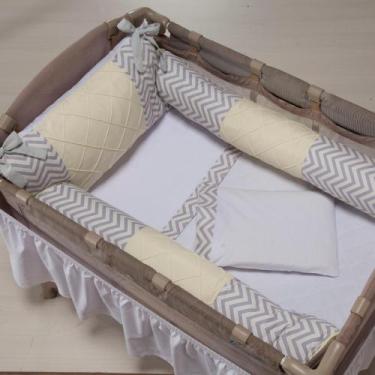 Imagem de Kit Berço Desmontável 7 Peças Big Chevron Amarelo Unissex - Tropical B