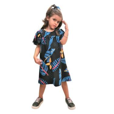 Imagem de Vestido Lavínia - preto estampado - Amora Modinha , 8 anos