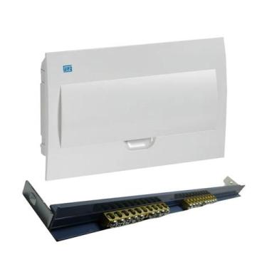 Imagem de Kit quadro+ barramento distribuição embutir br18 disjun weg