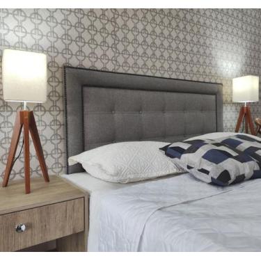 Imagem de Cabeceira Casal 140 Cama Box Diamond Veneza 10 Cinza Linho Com Pés RBL