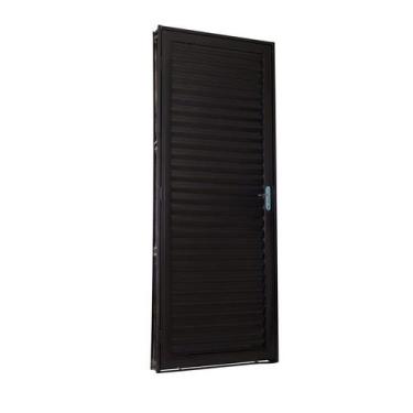 Imagem de Porta de Giro em Aço Laminada 215 x 85 x 12 cm Direita Preto Prática M