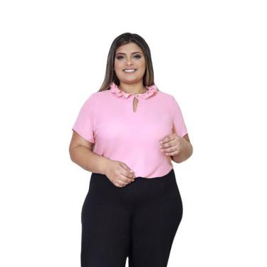 Imagem de Blusa manga curta feminina plus size barata sku:bp16 - R.S MODAS, G1, 