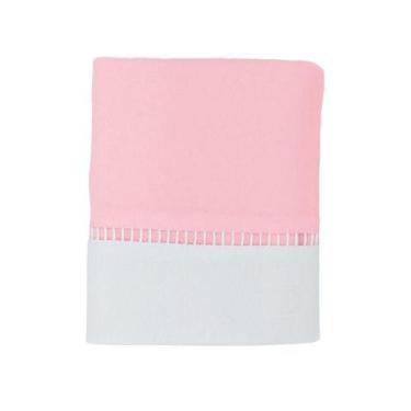 Imagem de Fronha Avulsa Malha 50x70cm Decorada Ponto Palito Rosa Arrumadinho Enx