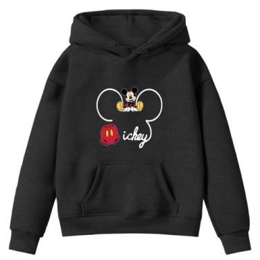 Imagem de Moletom Infantil Mi-Ckey Desenho Infância Reino Mágico Bolso Canguru C