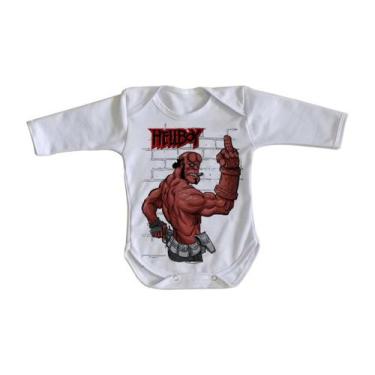 Imagem de body nenê criança roupa bebê manga longa HellBoy dedo - Empório Dutra,