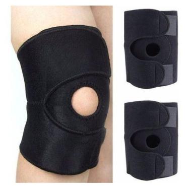 Imagem de Joelheira Articulada Reforçada Neoprene Preta Envio Rápido - Tem Tudo 