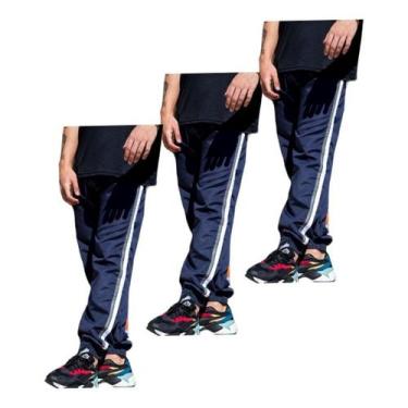 Imagem de 3 Calças Tactel Jogger Skinny Masc Punho Barra Corrida 017 - FR, 3 azu