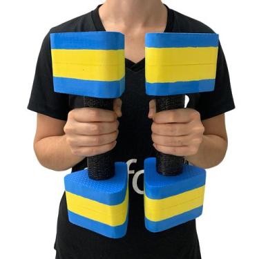 Imagem de Par Halteres Aquáticos Hidroginástica EVA 2 A 3 Kg DF4012-AZ Azul/Amar