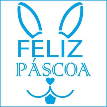 Imagem de Stencil Coelho Feliz Páscoa STXX-055 - Litoarte - Rizzo