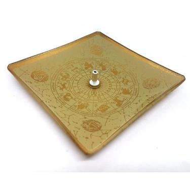 Imagem de Incensário Vareta Zodíaco Astral Gold Dourado Vidro 11CM - Flash