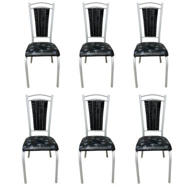 Imagem de Kit 6 Cadeiras Cozinha Paris Aço Tubolar Confortável Jantar