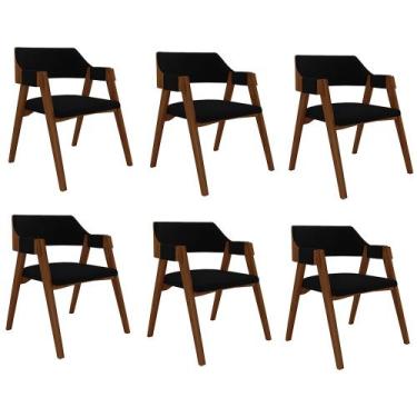 Imagem de Kit 6 Cadeiras Sala de Jantar e Jogos Carteados Madeira Maciça Poker V