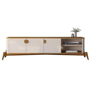 Imagem de Rack Bancada Buriti 1.8 TV Até 70 Pol. Pés de Madeira Maciça