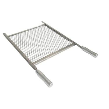 Imagem de Grelha Para Churrasqueira Em Tela Goyana Aço Inox 40x40 - Cabo Alumíni
