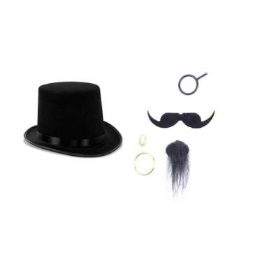 Imagem de Fantasia Magico Cavalheiro Anos 30 Cartola e Bigode Festas - MC Presen