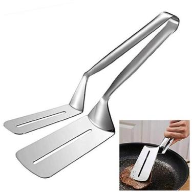 Imagem de Kit 3 Pegadores Pinça P/ Carnes Pizzas Espátula Em Aço Inox  - Clink
