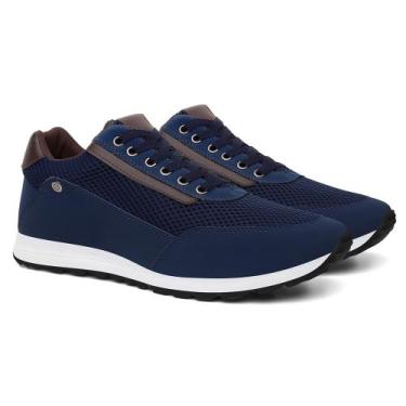 Imagem de Tenis Sapatenis Masculino Casual Jogging Confortável - RM, Azul, 39