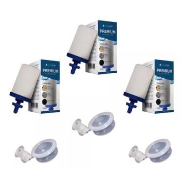 Imagem de Kit 03 Vela Para Filtro Barro Alcalina Tripla Ação + 03 Boia Oasis